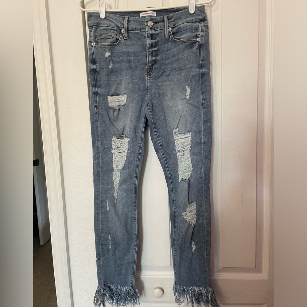 Good American Good Legs Fray Jeans Size 8 29